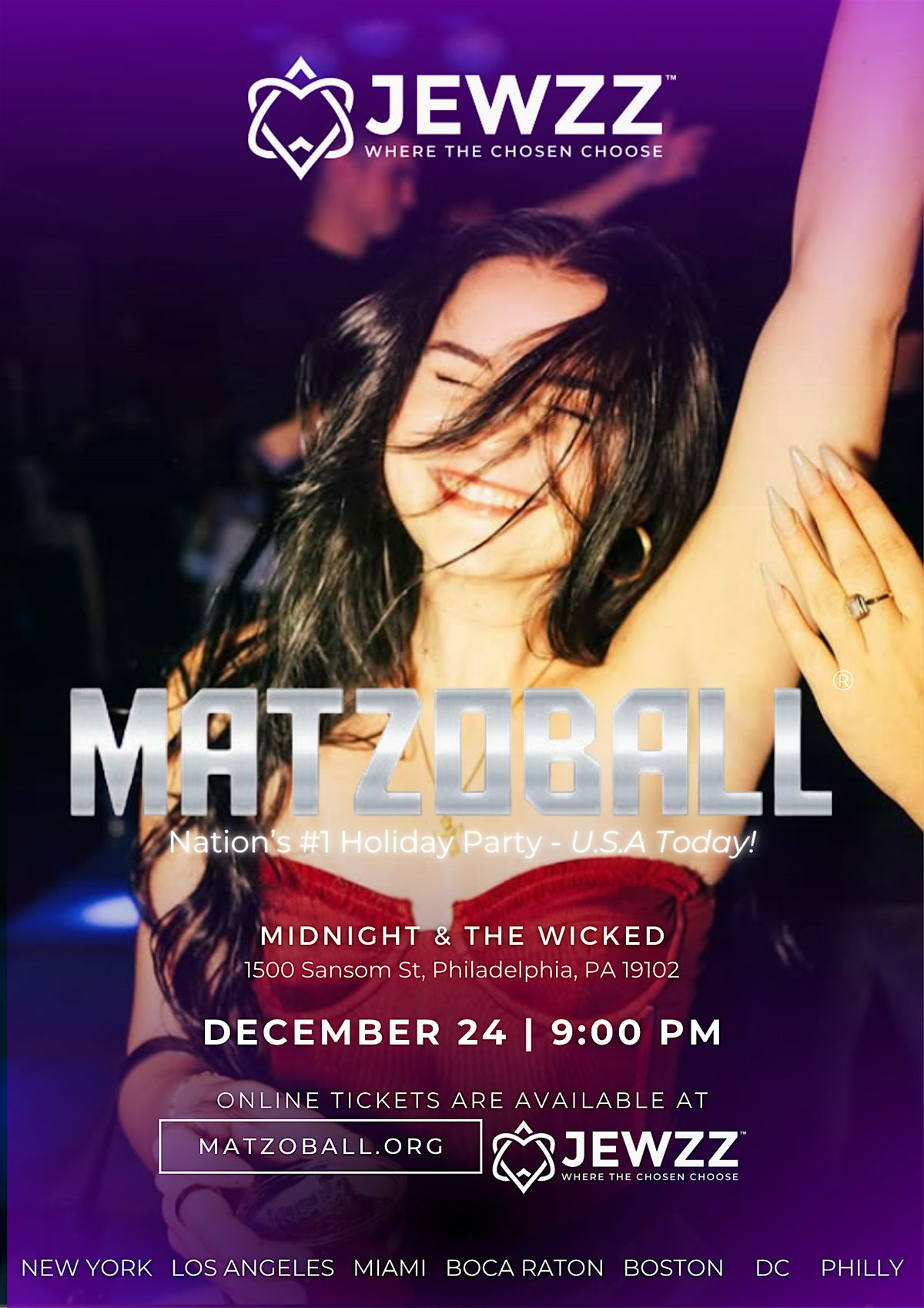 MATZOBALL\u00ae PHILLY EVE ages 21-49 December 24, 2025