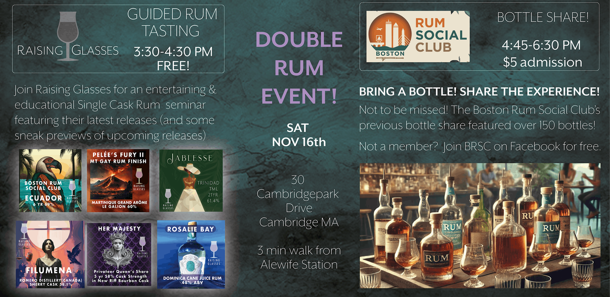 Boston Rum Social Club Rum Bottle Share @ 30 Cambridgepark Drive