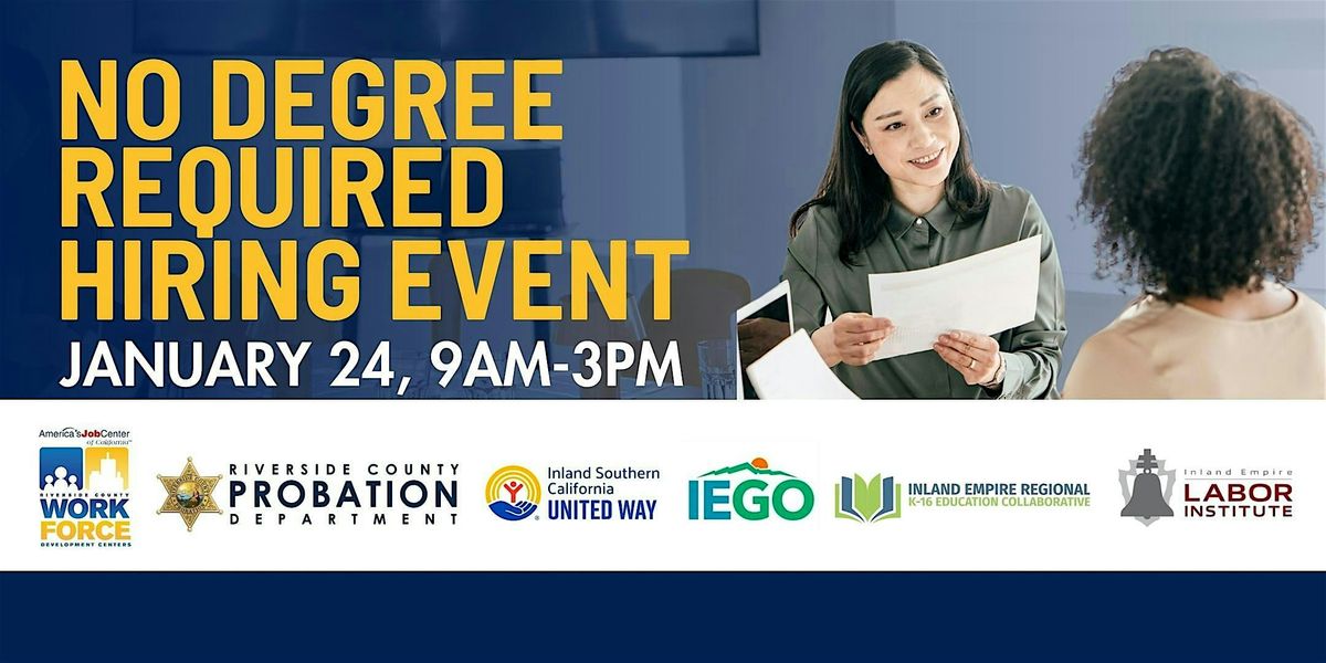 No Degree Required Hiring Event