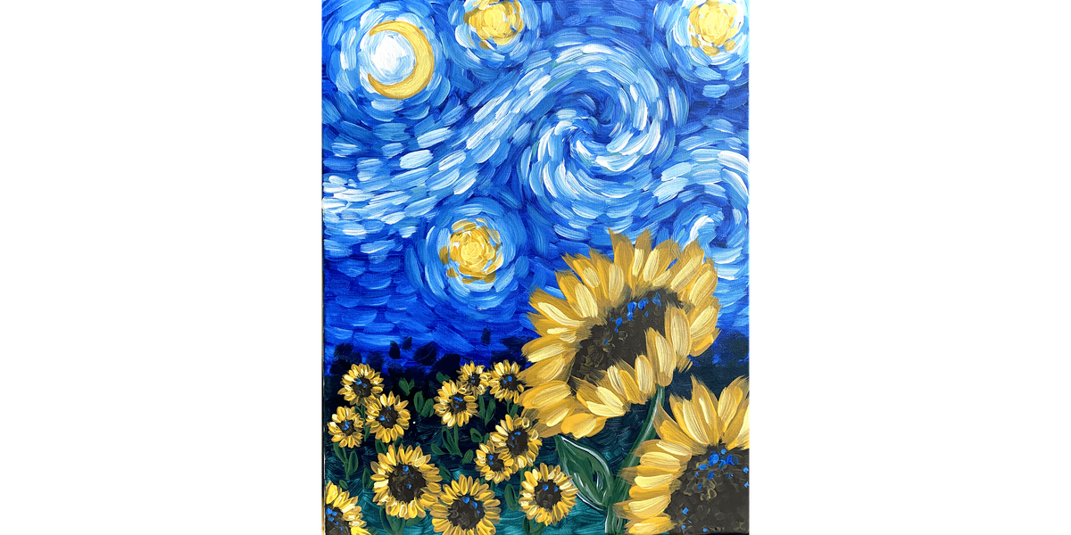 Starry Night Sunflower - Paint and Sip in Tyler | Classpop!™, Pinot's ...