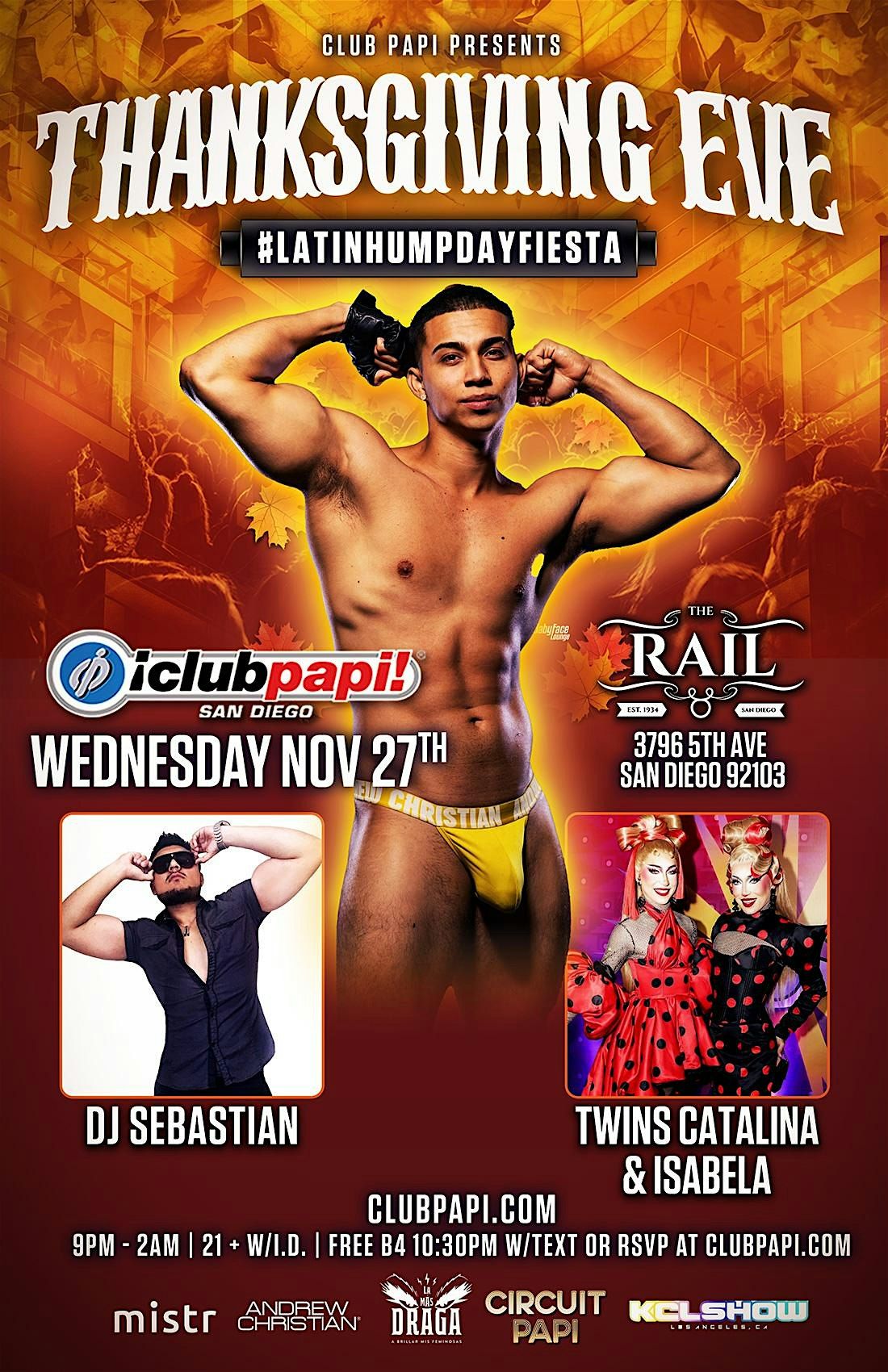 CLUB PAPI SD PRESENTS NITE B4 THANKSGIVING HUMPDAY FIESTA @THE RAIL