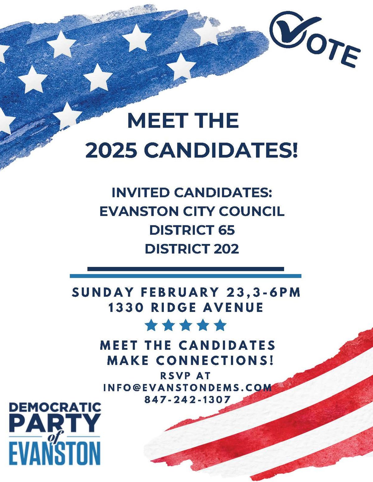 DPOE's Evanston Municipal Election Candidate Meet and Greet