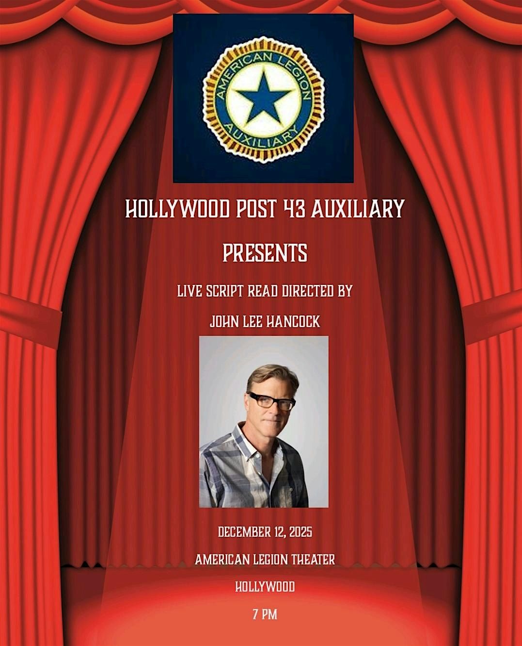 Hollywood Post 43 Auxiliary Presents Script Live Read Series