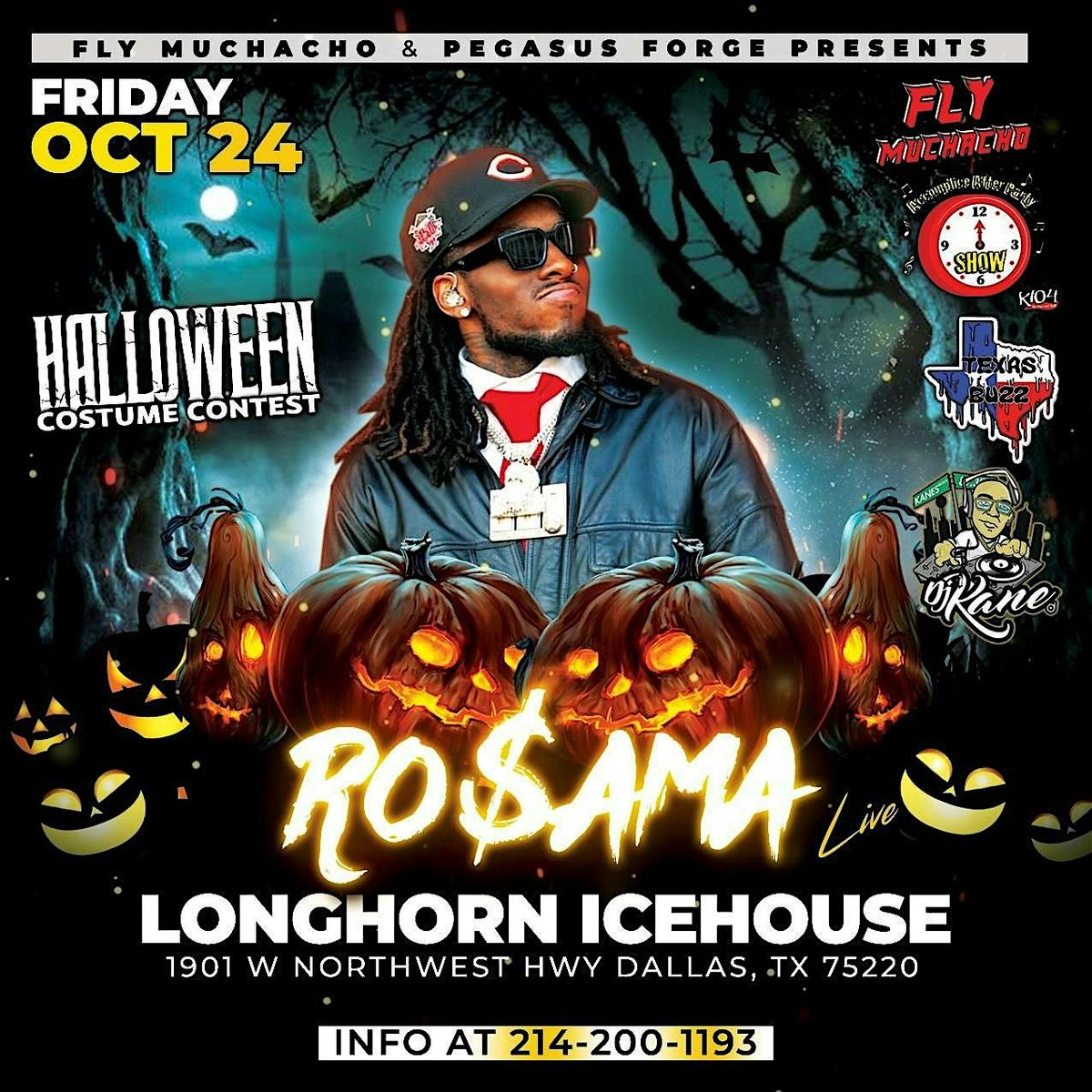 Ro$ama Live!! Friday October 24th!! Longhorn Icehouse!! Halloween Party!!