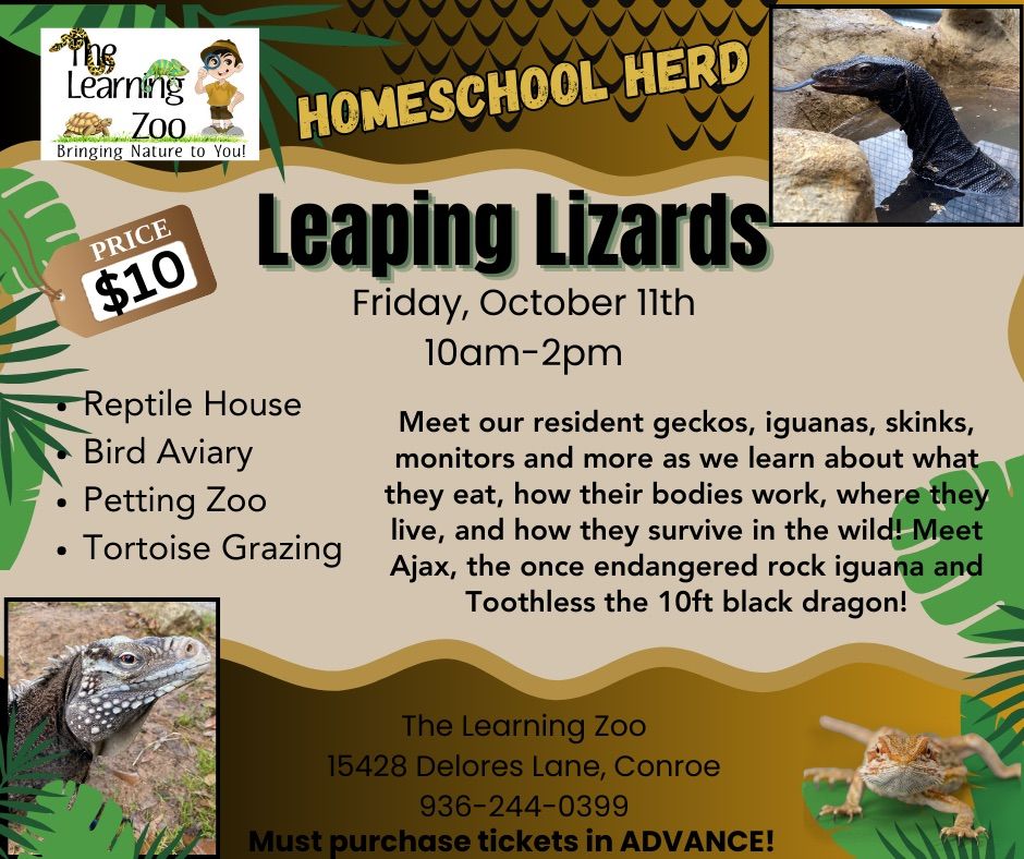 Leaping Lizards HOMESCHOOL EVENT