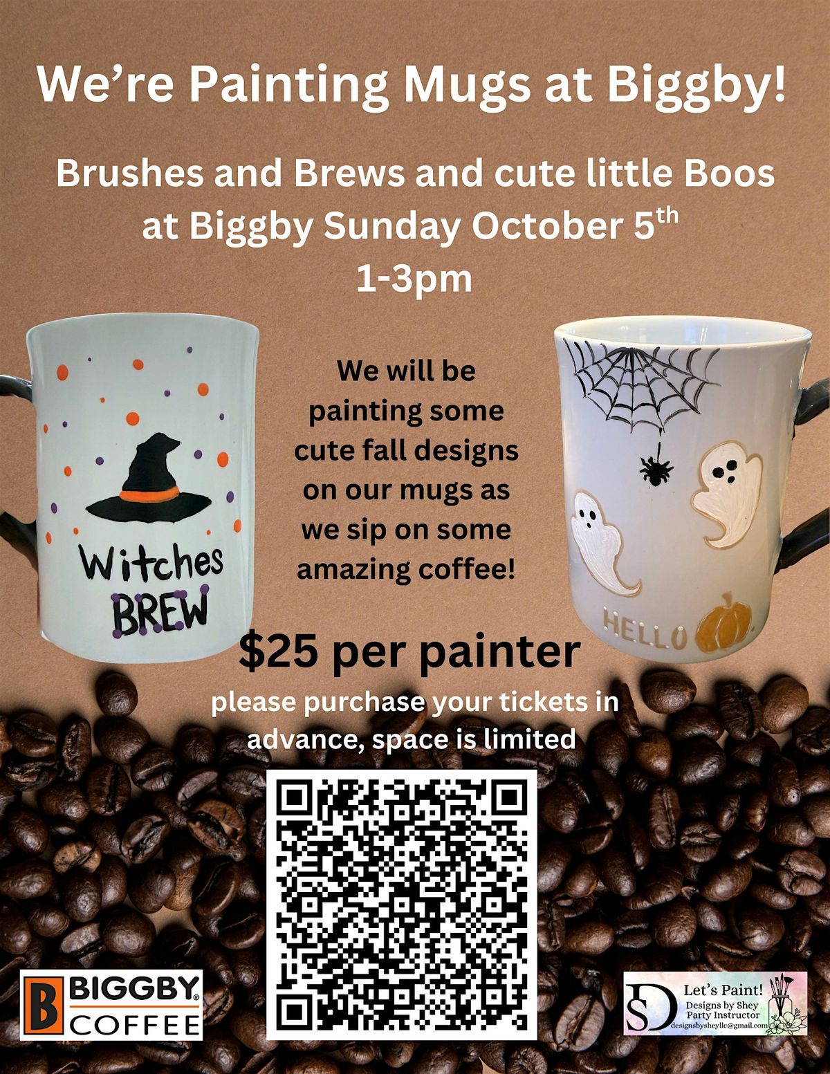 Paint your own Coffee Mug! Brushes and Brews at Biggby Coffee VB