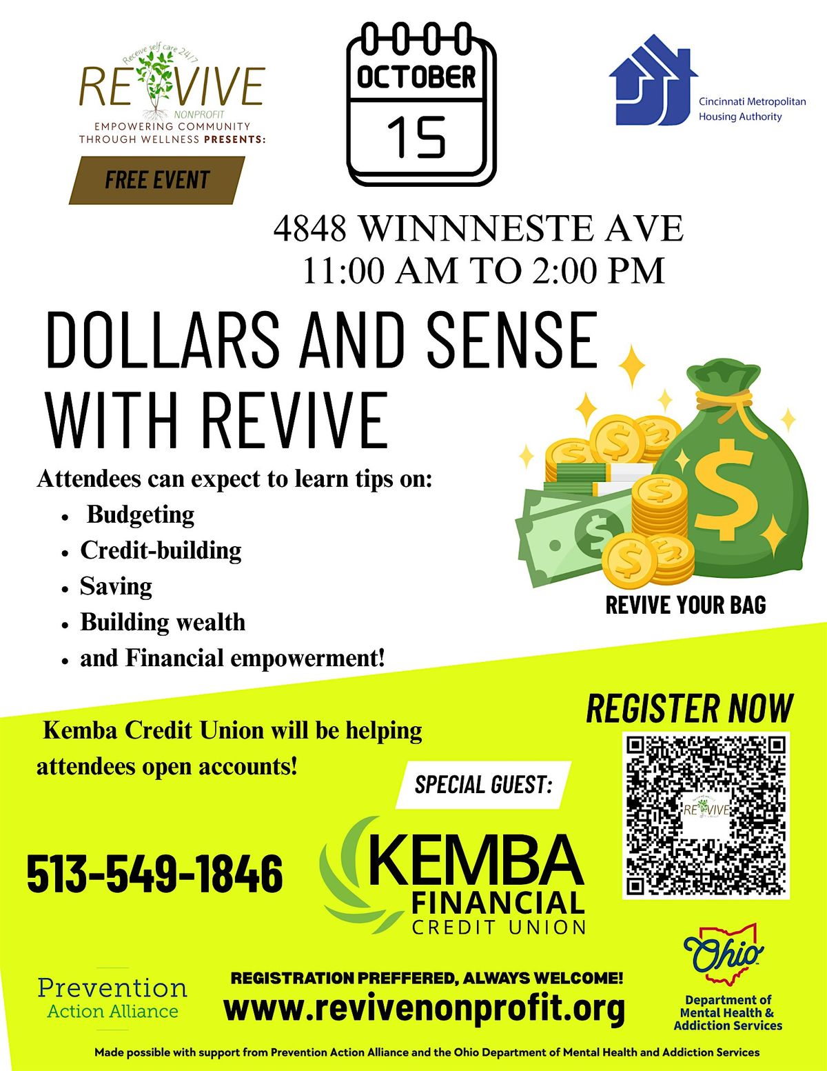 Dollars & Sense with REVIVE: A Community Panel You Don\u2019t Want to Miss