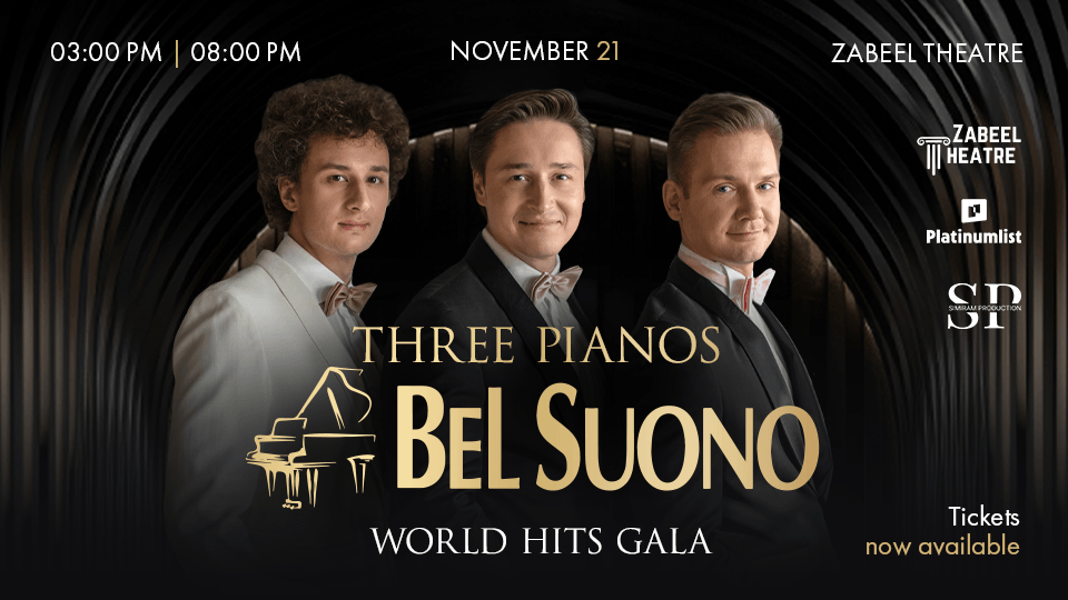 Bel Suono: Three Pianos World Hits Gala at Zabeel Theatre, Dubai