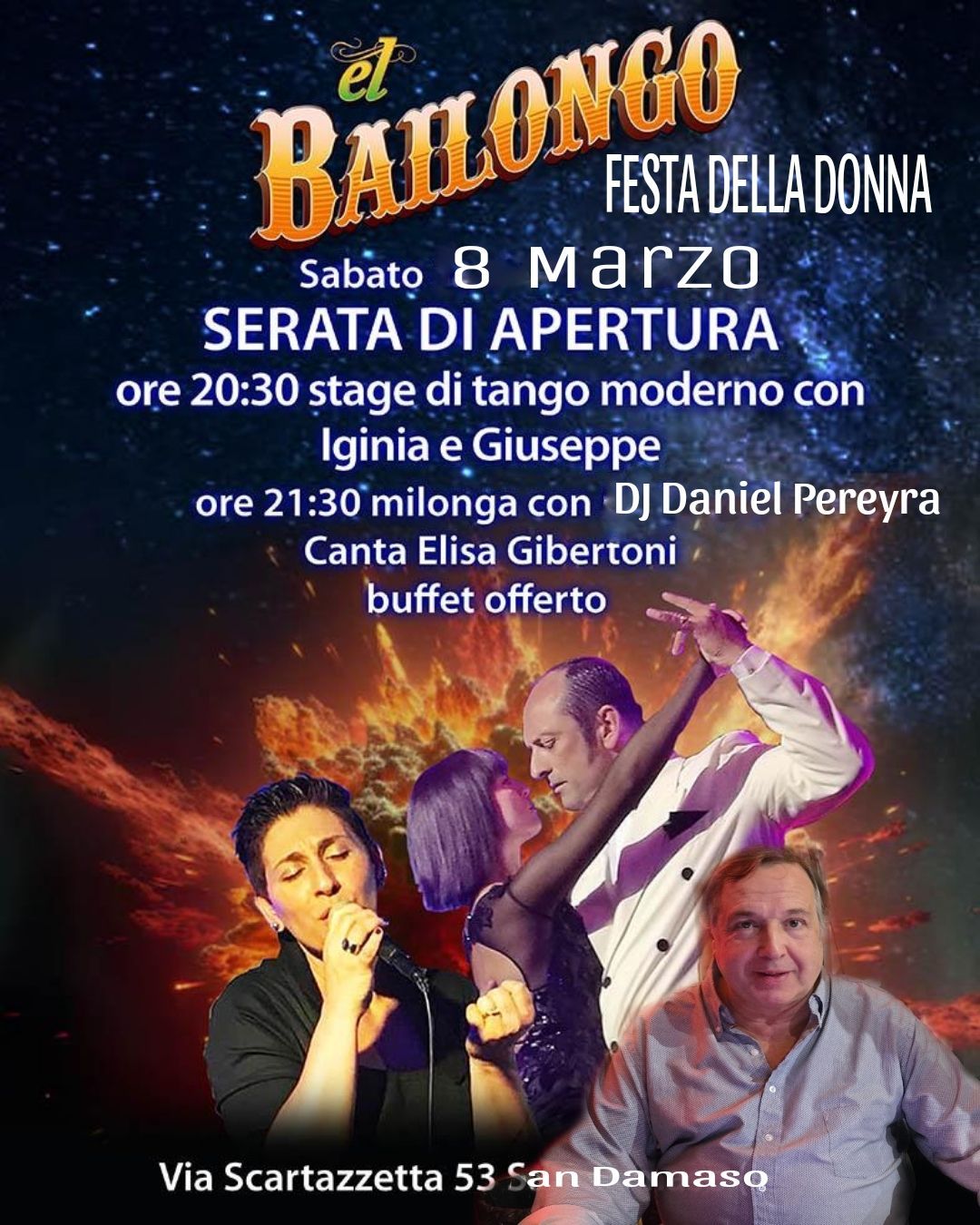 EL BAILONGO LEZIONE CON IGINIAYGIUSEPPETANGO DJ PEREYA CANTA ELISA GIBERTONI 