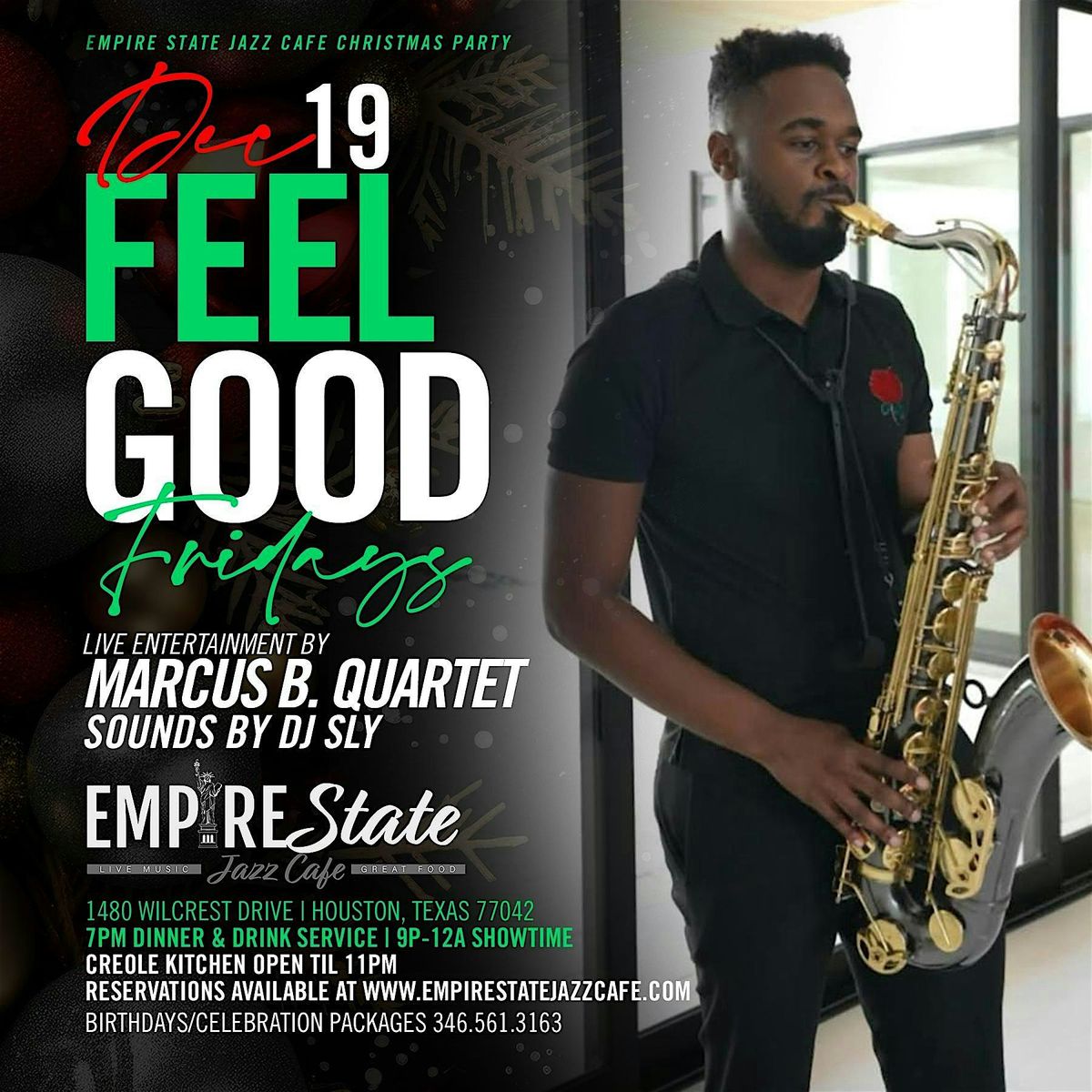 12\/19 - ESJC Christmas Party with Marcus B Quartet Feel Good Fridays