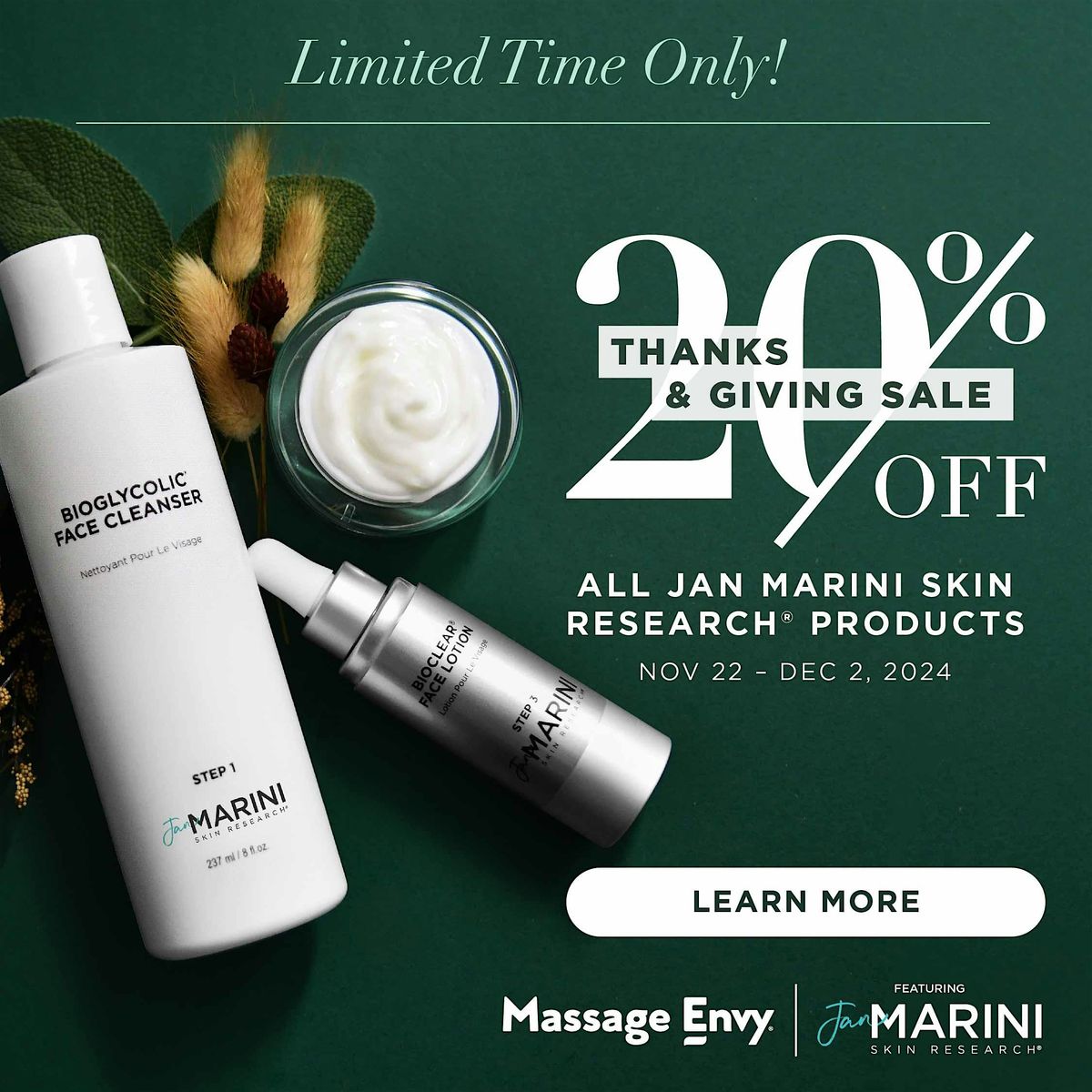 Jan Marini Skin Research Thanks & Giving Sale