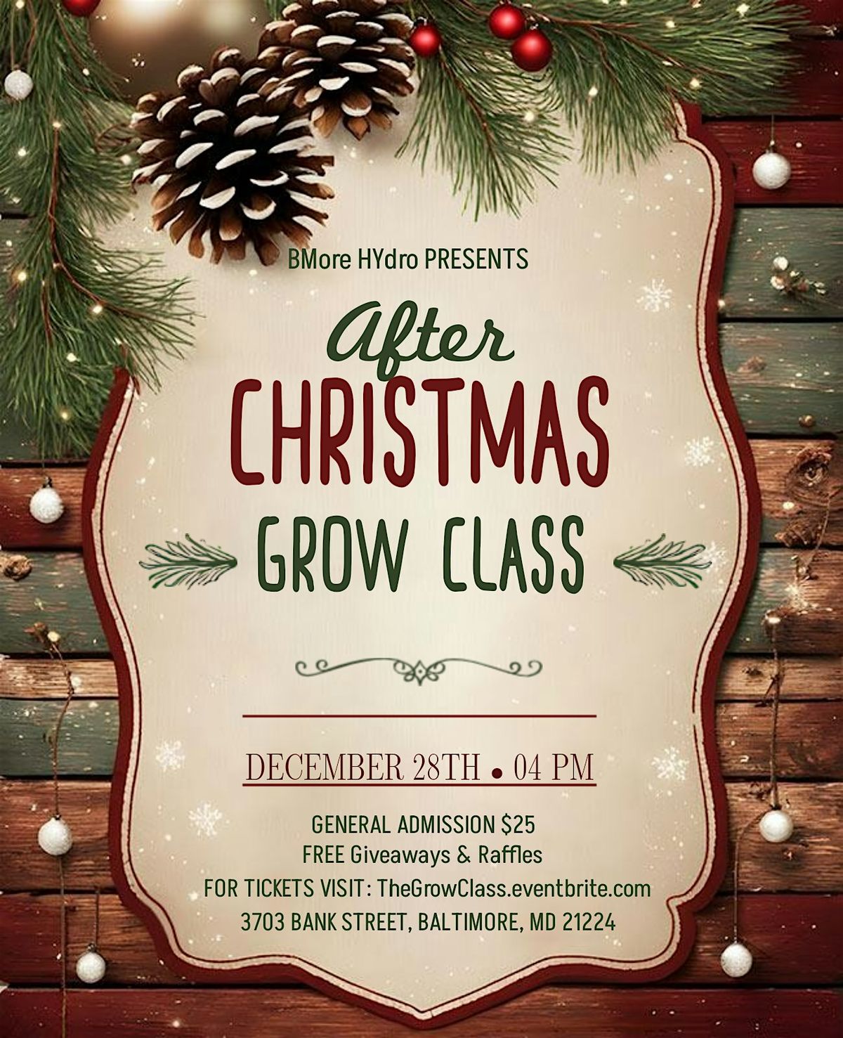 After Christmas Grow Class