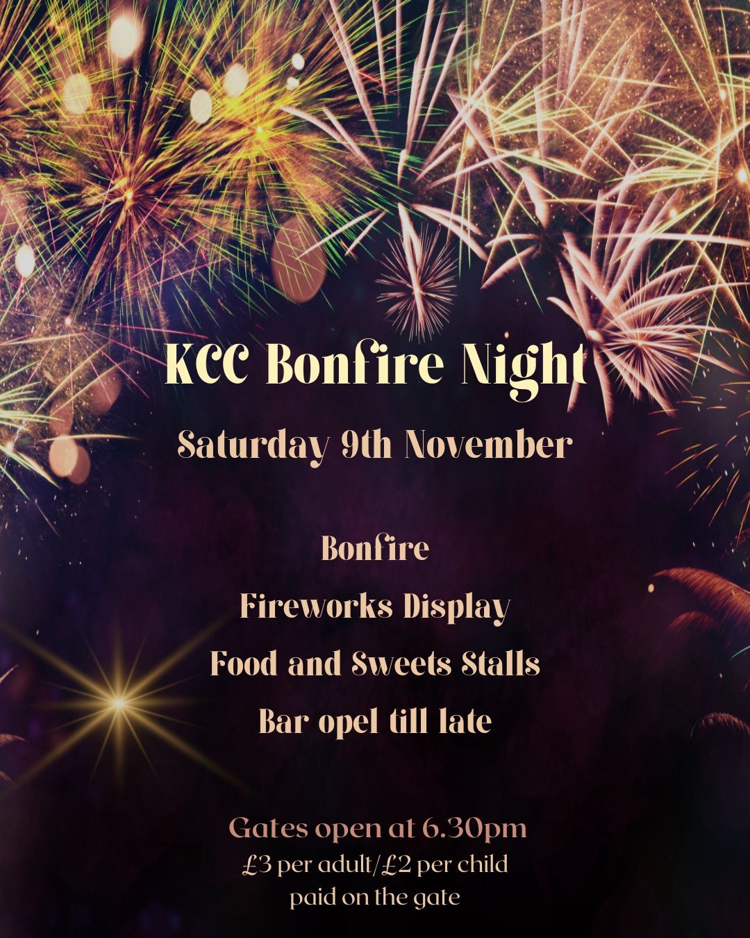 2024 Kidsgrove Cricket Club Bonfire Night