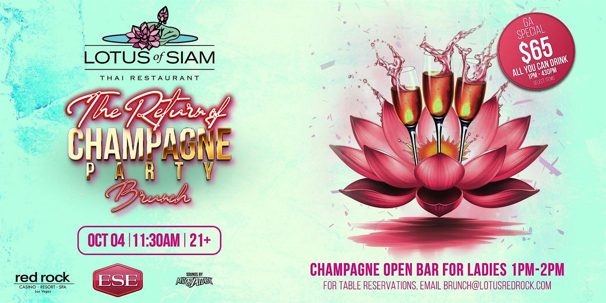 FREE VIP Entry & Drink - Party Brunch @ Lotus of Siam Red Rock