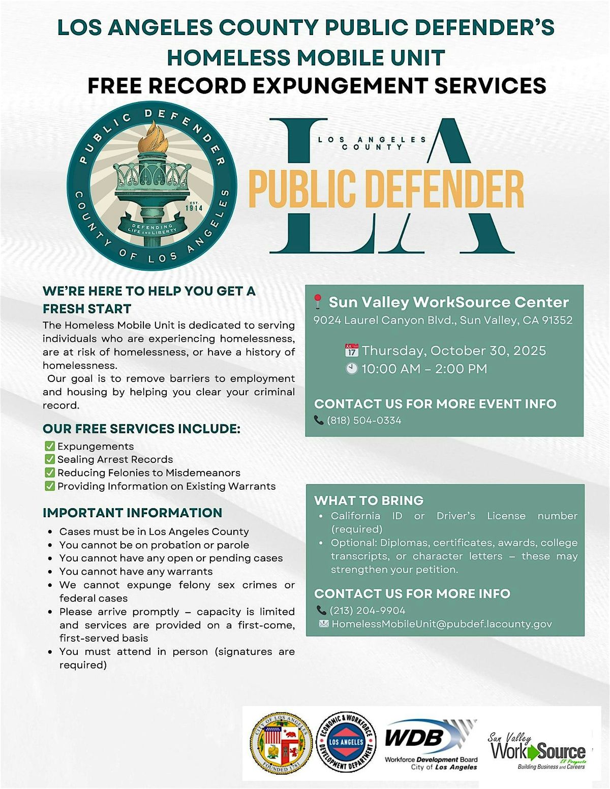 Free Record Expungement Services Resource Event