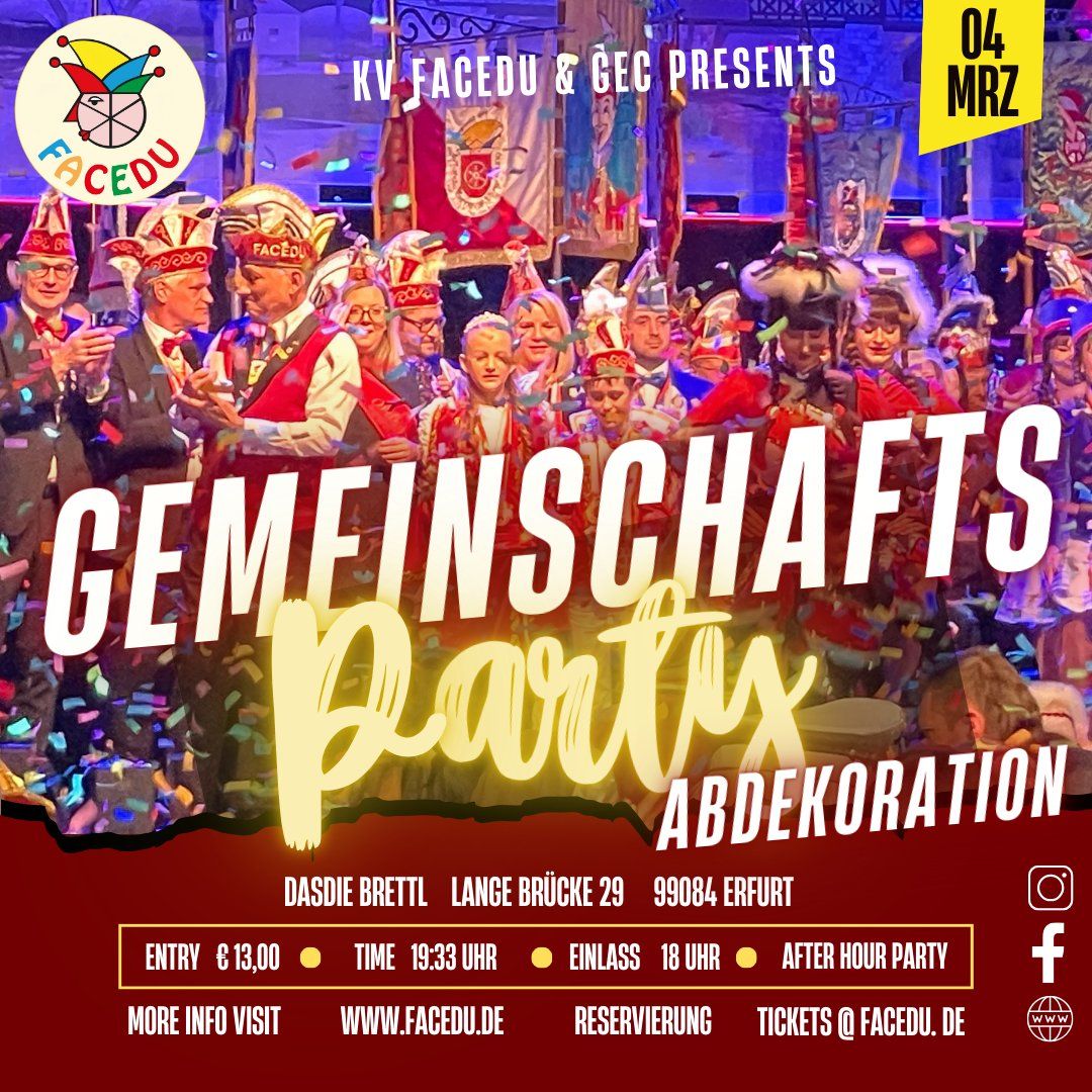 Gemeinschaftsparty - Abdekoration