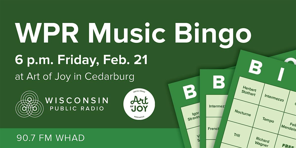 WPR Music Bingo at Art of Joy