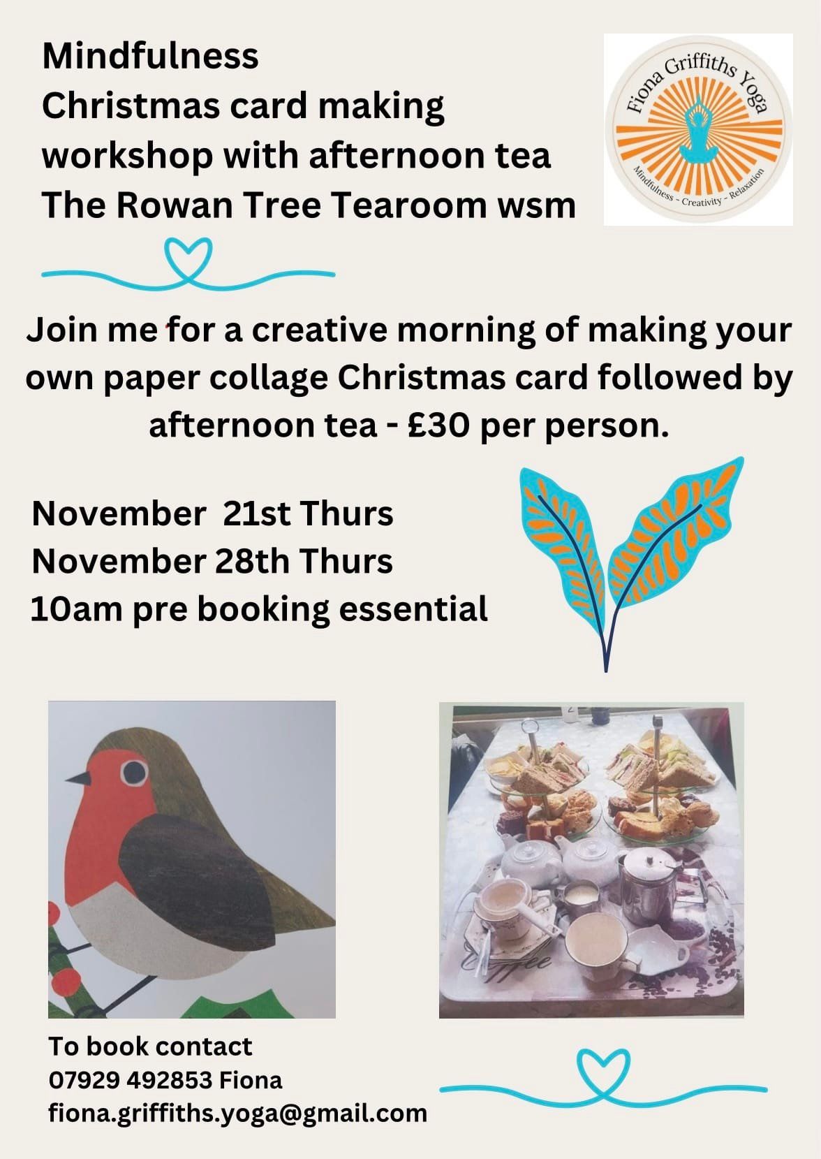 Christmas card making workshop & afternoon tea