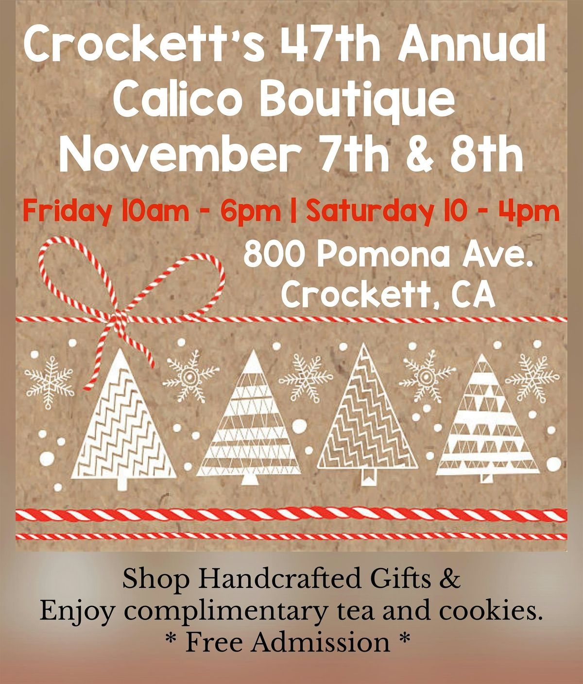 Crockett's 47th Annual  Calico Holiday Boutique