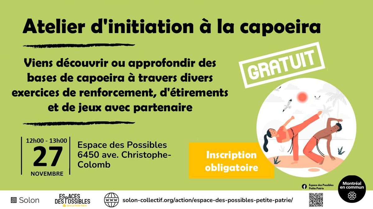 Atelier d'initiation \u00e0 la capoeira