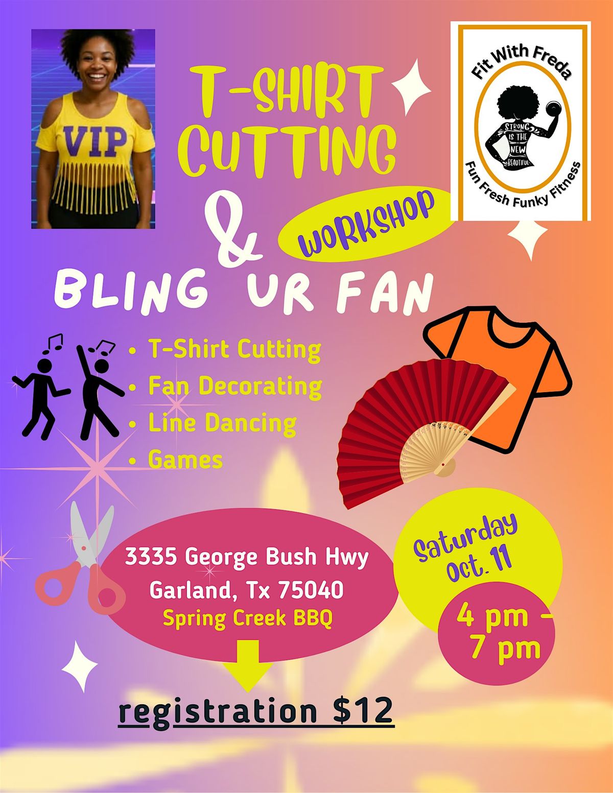 Let's Do It Again -T-Shirt Cutting Workshop & Bling Yo Fan Line Dance Class