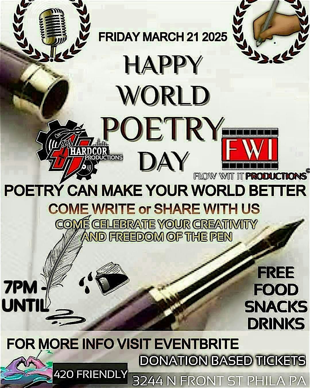 GET RIGHT TO WRITE  NIGHT -  WORLD POETRY DAY CELEBRATION