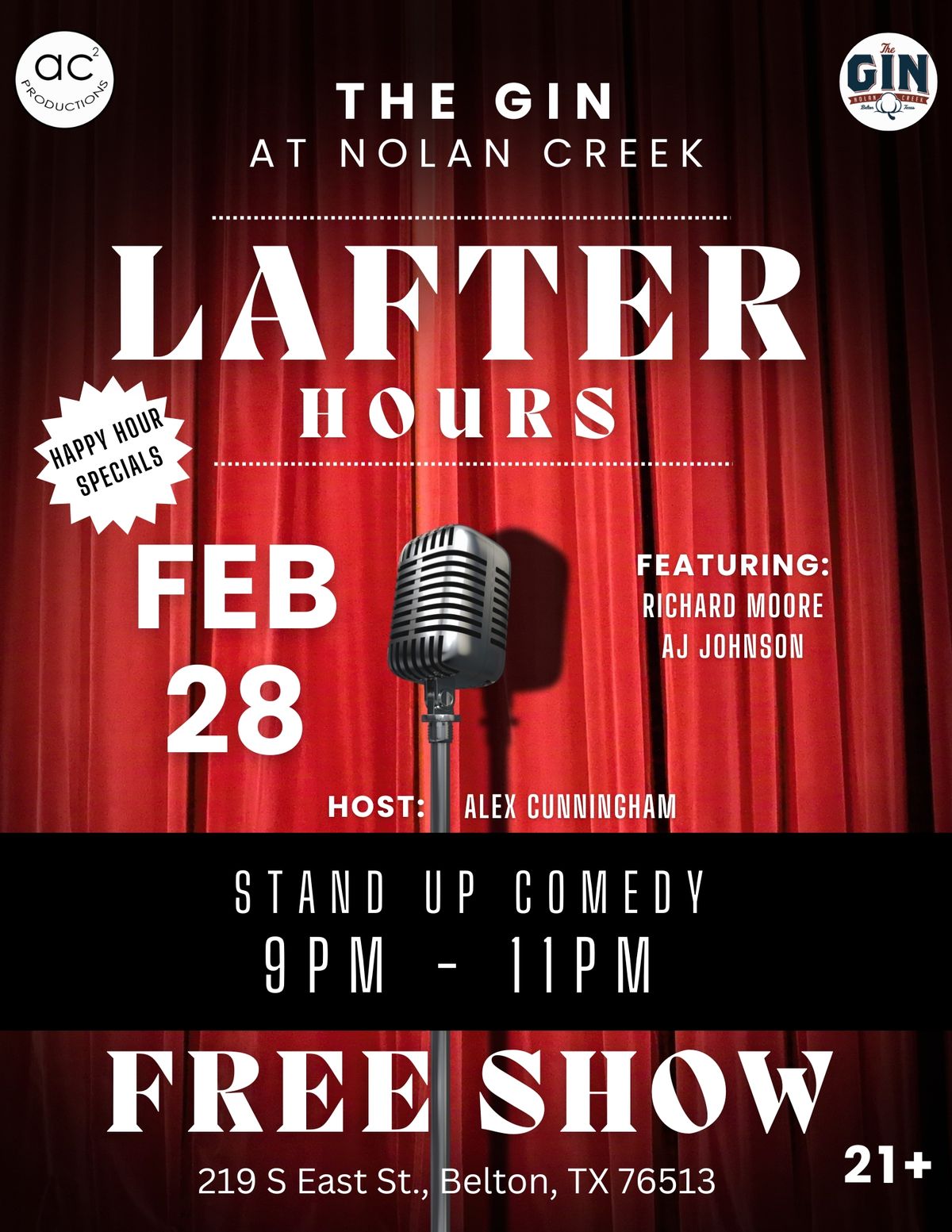 Lafter Hours: FREE Stand-Up Comedy at The Gin at Nolan Creek