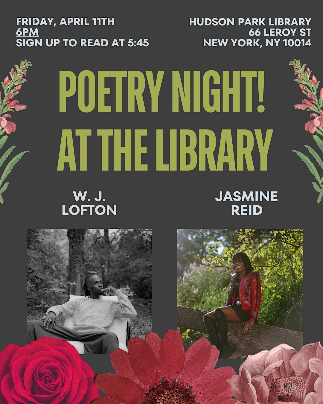 Poetry Night At the Library (Reading and Open Mic)