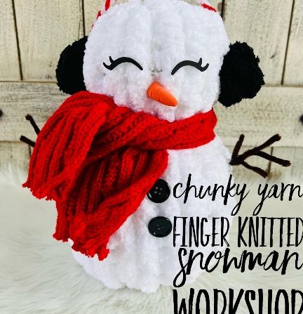 Chunky Yarn Finger Knitted Snowman 11\/3 2pm