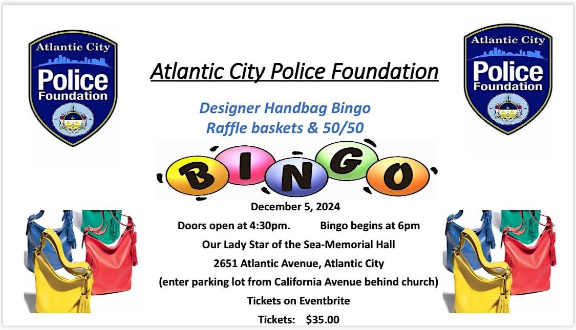 Atlantic City Police Foundation Designer Handbag Bingo