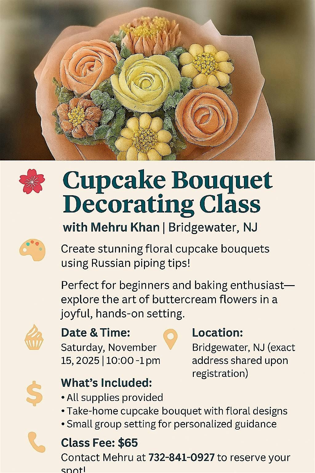 Buttercream Cupcake Bouquet Class