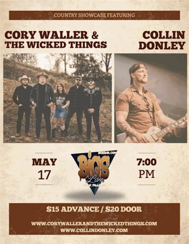 Cory Waller & The Wicked Things with Collin Donley at Bigs Bar Live