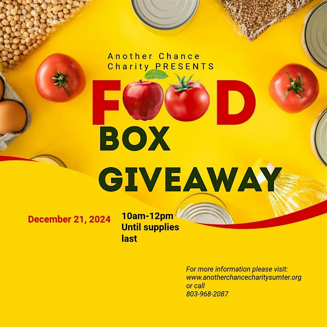 Another Chance Charity's Annual  December Food Box Giveaway