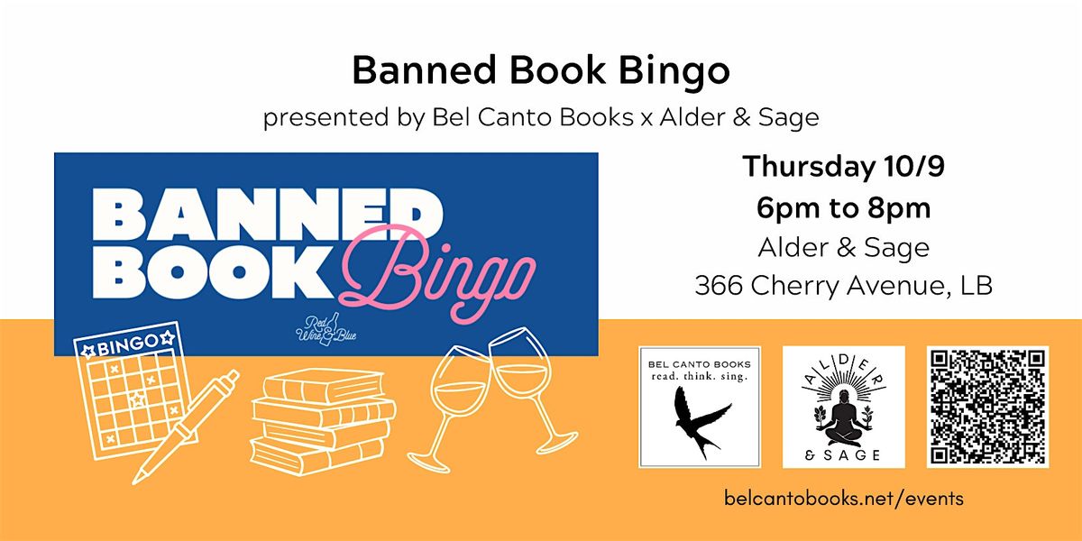 Banned Book Bingo presented by Bel Canto Books x Alder & Sage