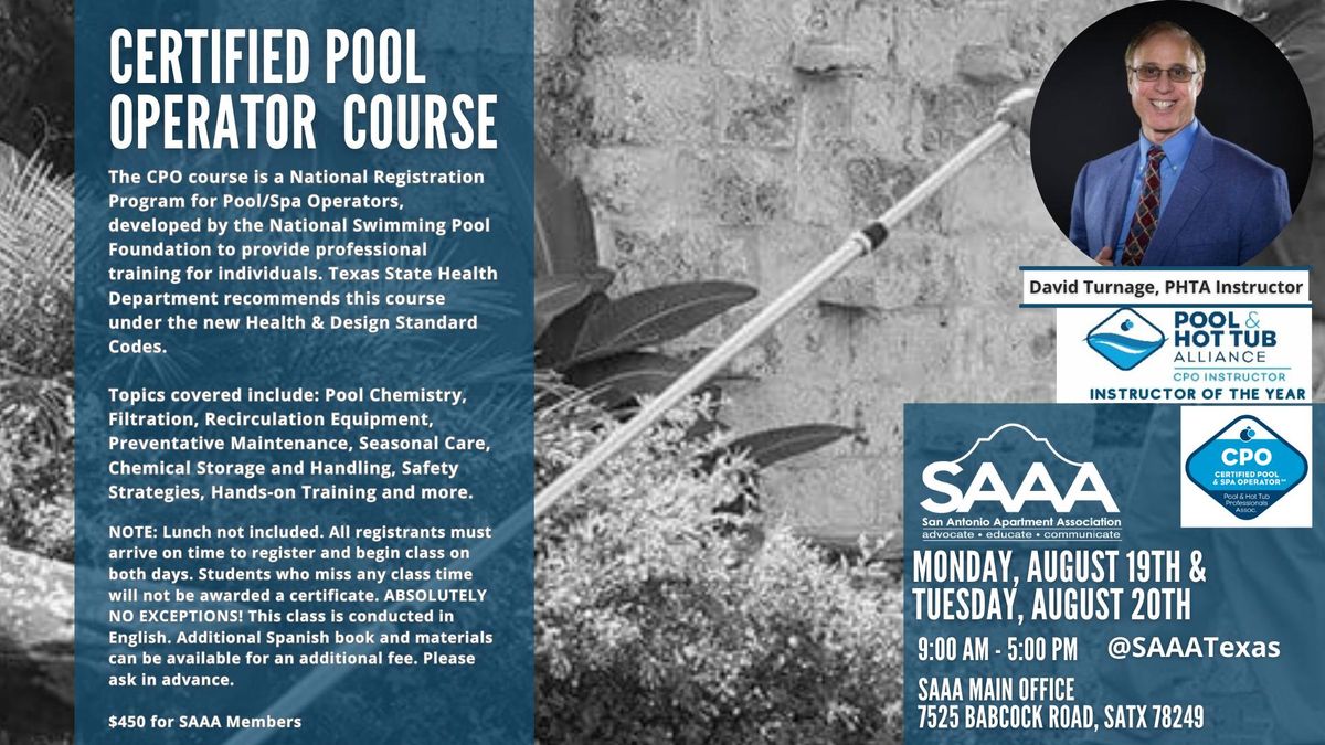 Certified Pool Operator Course (CPO)