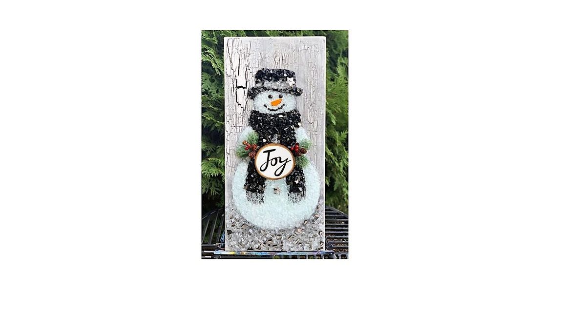 RESIN SNOWMAN WITH CRUSHED GLASS at Orchard Creek Golf Center