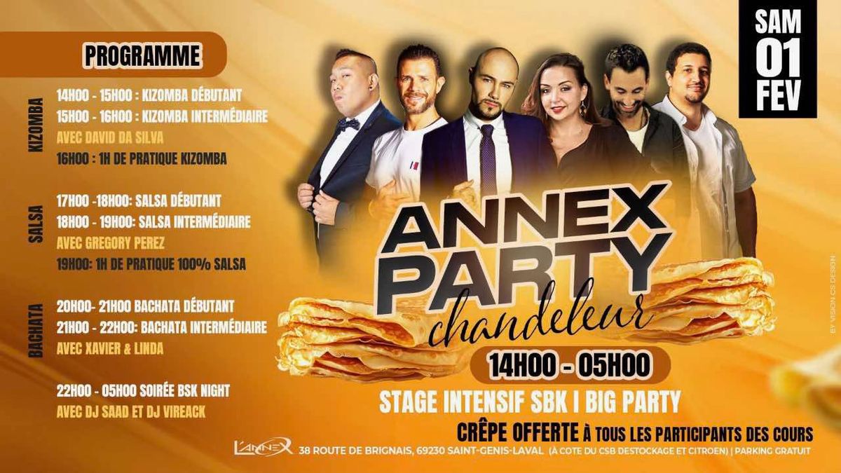 ANNEX CHANDELEUR PARTY STAGE INTENSIF ET SOIREE BSK 14H A 5H