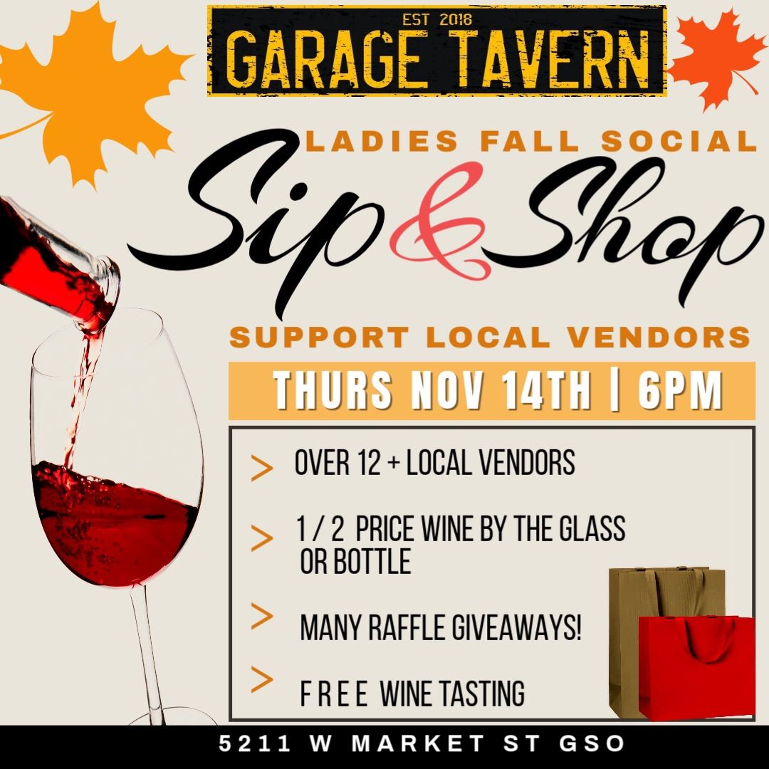 Ladies Fall Sip & Shop @ Garage Tavern