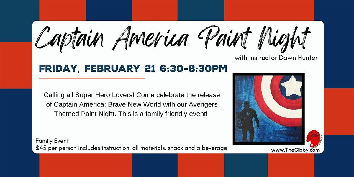 Avenger Themed Paint Night Featuring Captain America