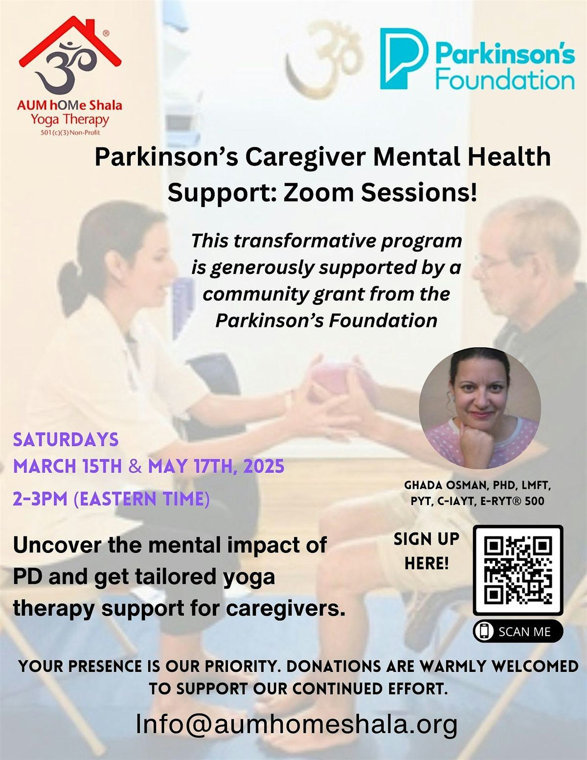 Parkinson's Caregiver Mental Health Support: Zoom Sessions!