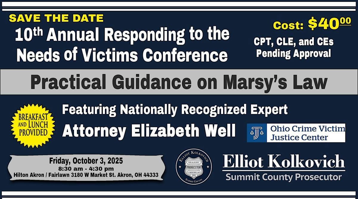 10th Annual Responding to the Needs of Victims Conference
