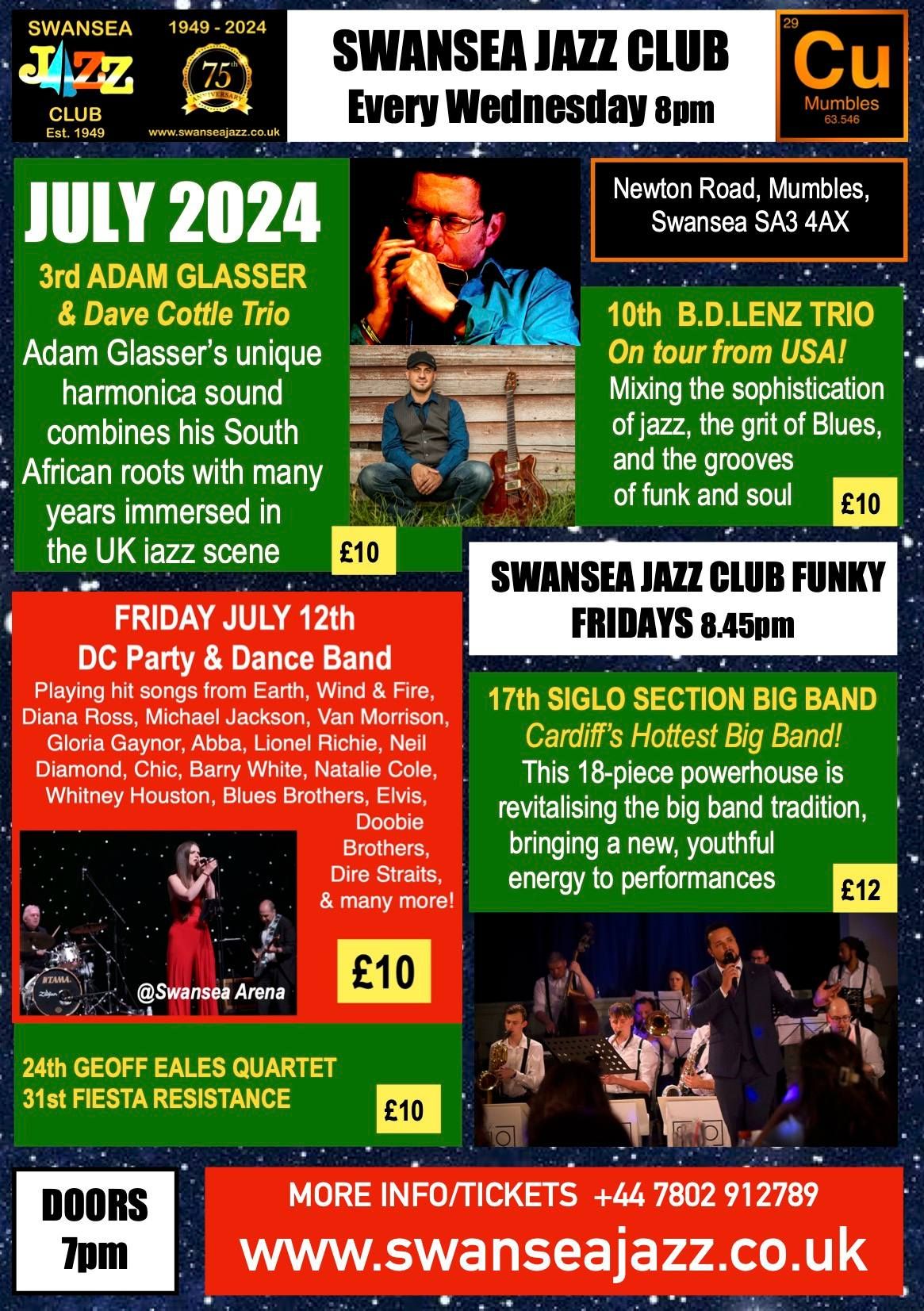 Swansea Jazz Club : July Events