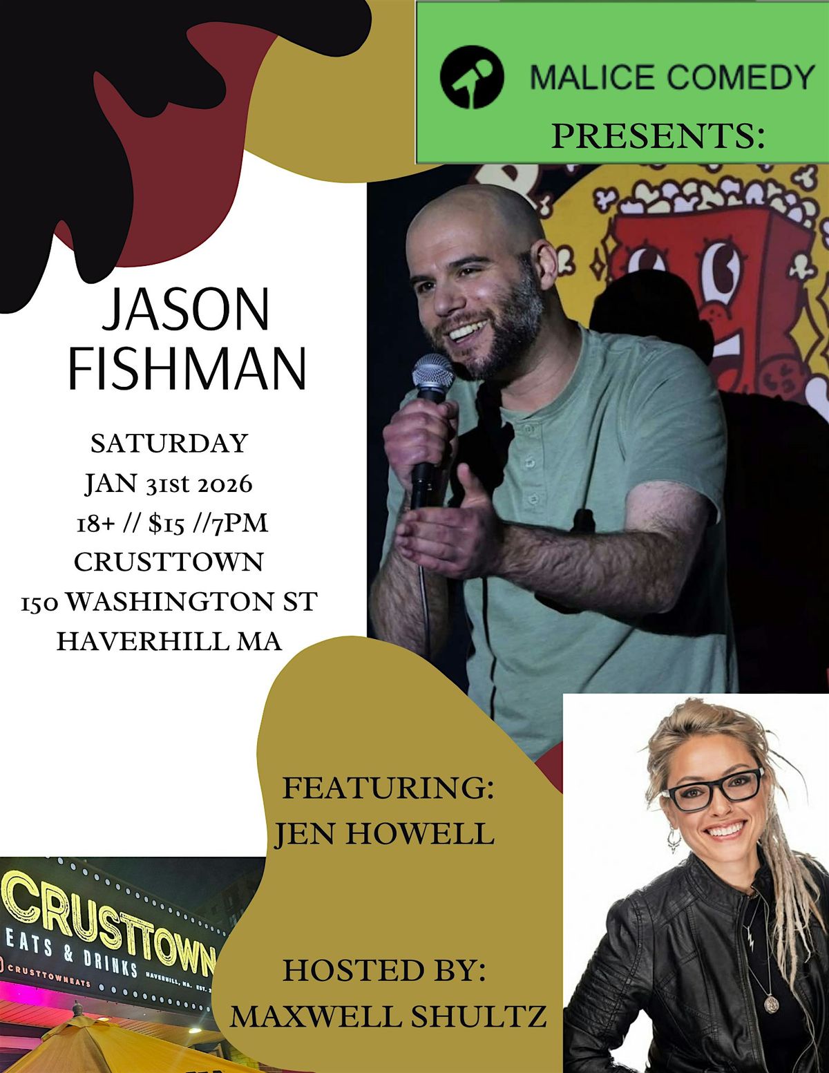 COMEDIAN, JASON FISHMAN, LIVE AT CRUSTTOWN