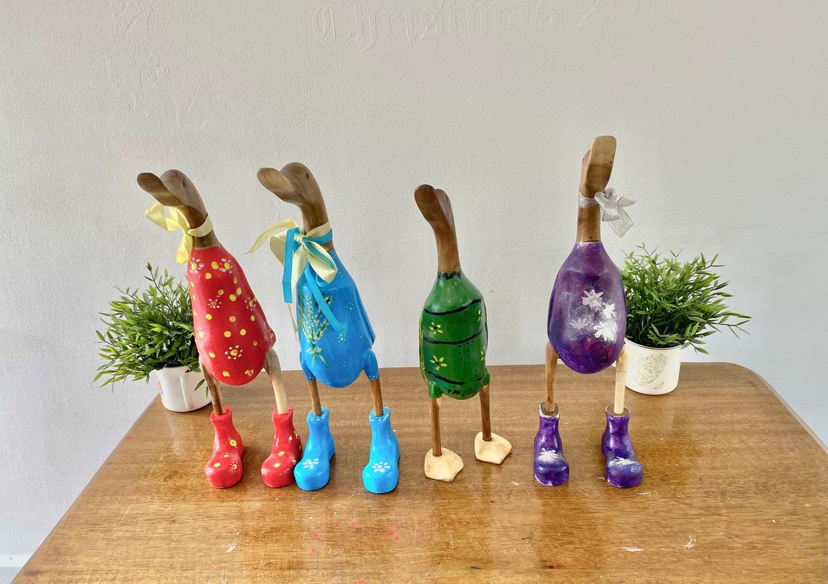 Bamboo Wooden Duck Painting Workshop by the Duck Lady Jayne Taylor MOTHER\u2019S DAY EVENT