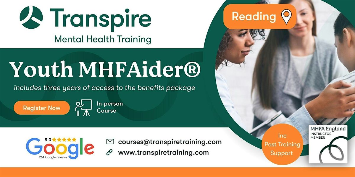2-Day Youth Mental Health First Aid Course (MHFAider\u00ae) - Reading