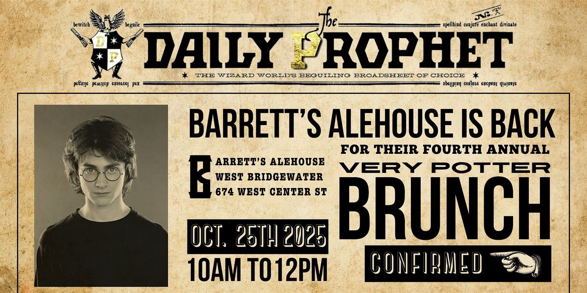 Barrett\u2019s Alehouse Fourth Annual Very Potter Brunch 10\/25 10am-12pm