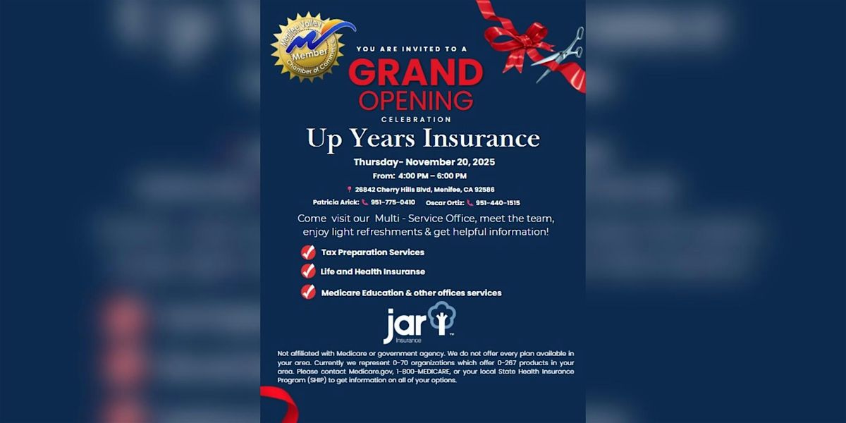 Grand opening celebration Up Years Insurance