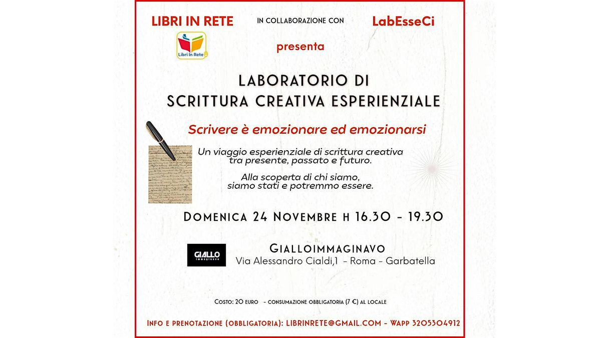 LABORATORIO DI SCRITTURA CREATIVA ESPERIENZIALE