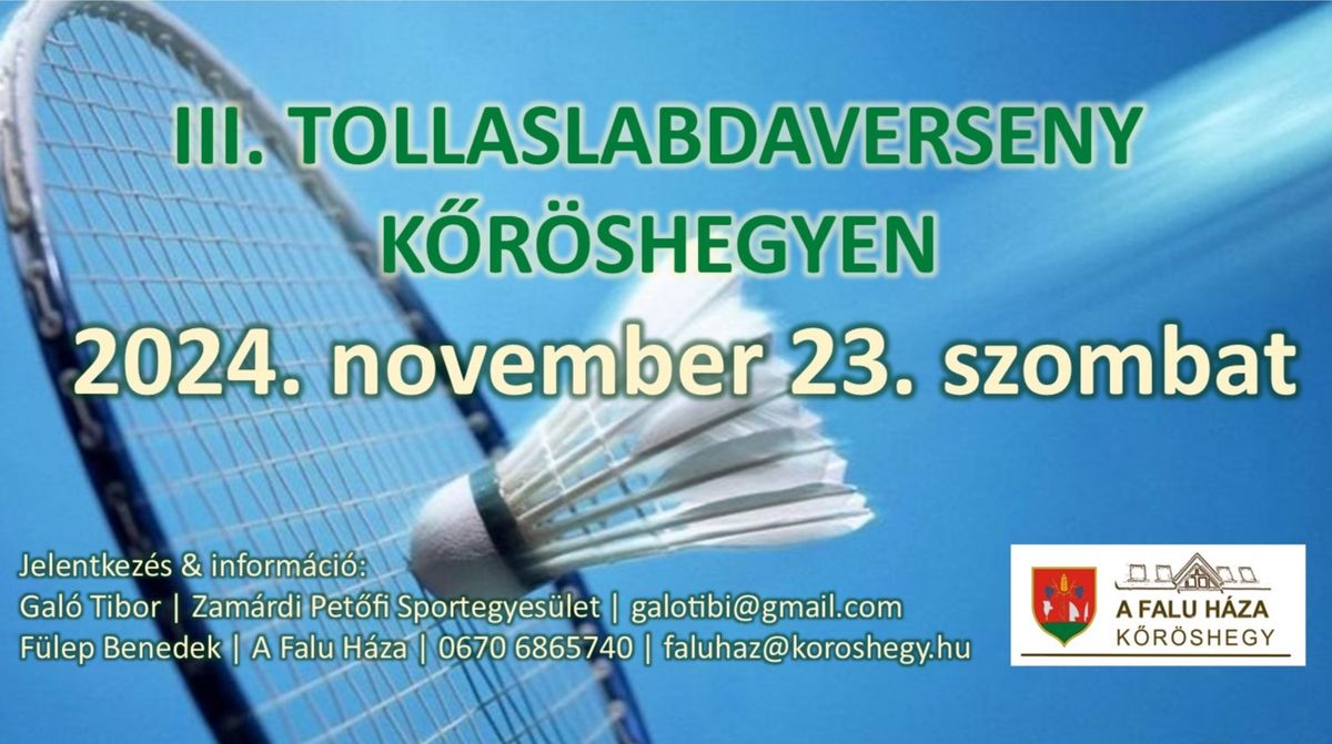 III. TOLLASLABDAVERSENY K\u0150R\u00d6SHEGYEN | November 23.