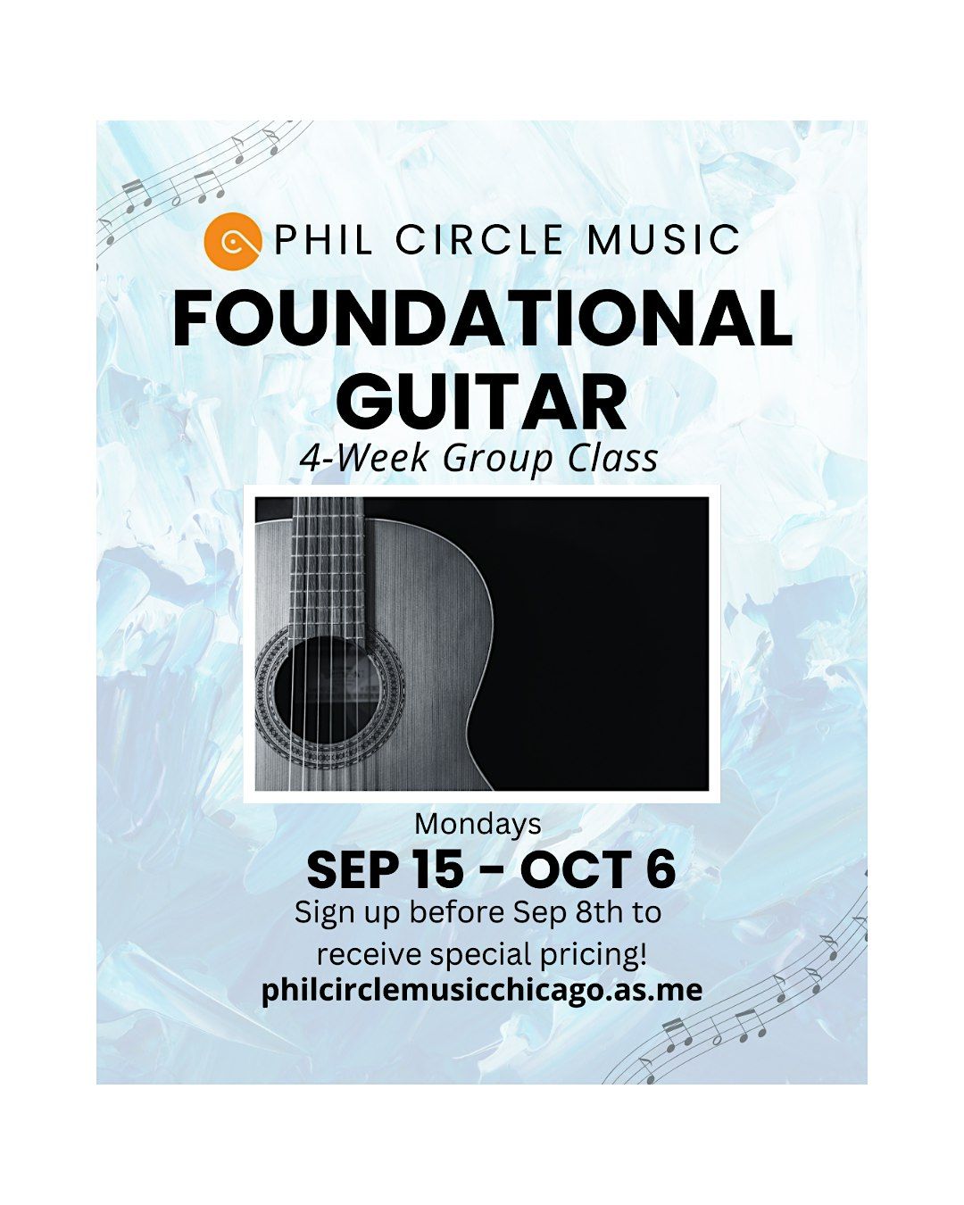 4-Week Foundational Guitar Group Class (September 15th - October 6th)